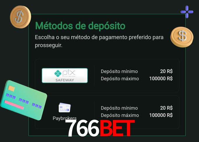 O cassino 766Bet oferece uma grande variedade de métodos de pagamento